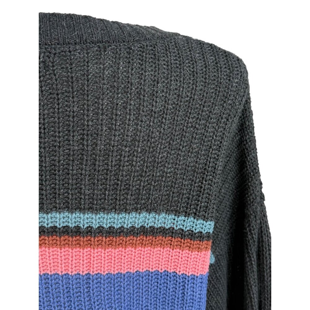 AE Cozy Relaxed Fit Striped Knit Sweater | Retro 90s Casual Soft Grunge Preppy - Picture 9 of 16